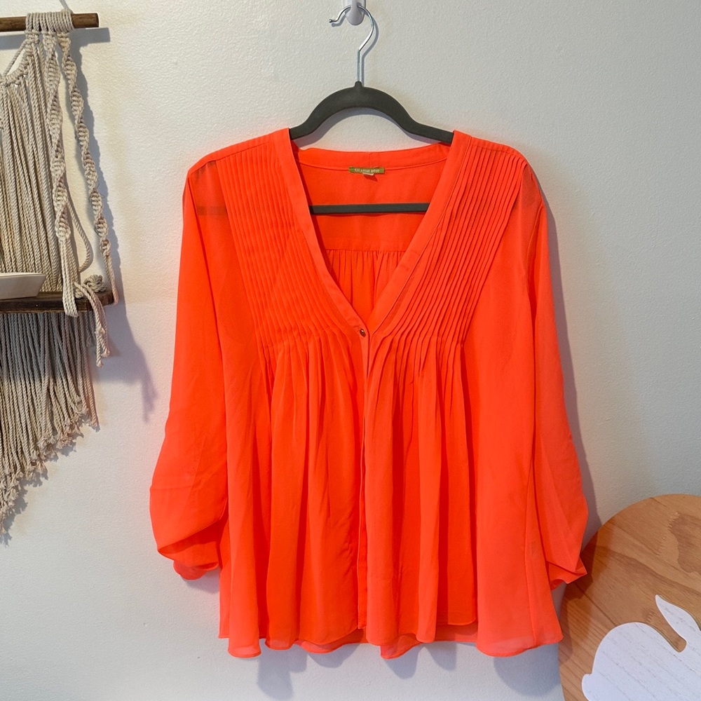 Gianni Bini Bright Orange Blouse